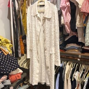 Dolce & Gabbana Cream Lace Linen Jacket Dress size 42 or 6 US